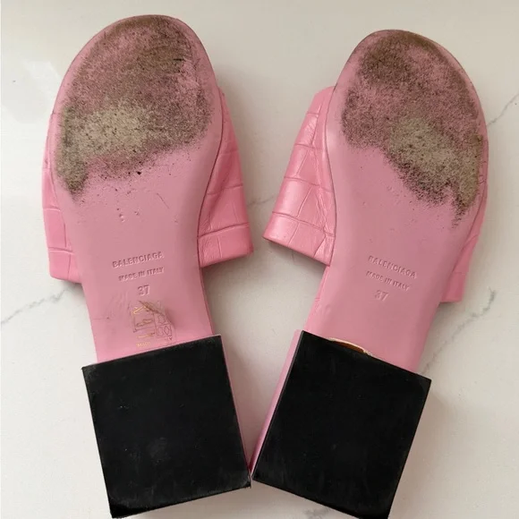 Balenciaga Box Mule Sandals in Pink Leather - Picture 5 of 5